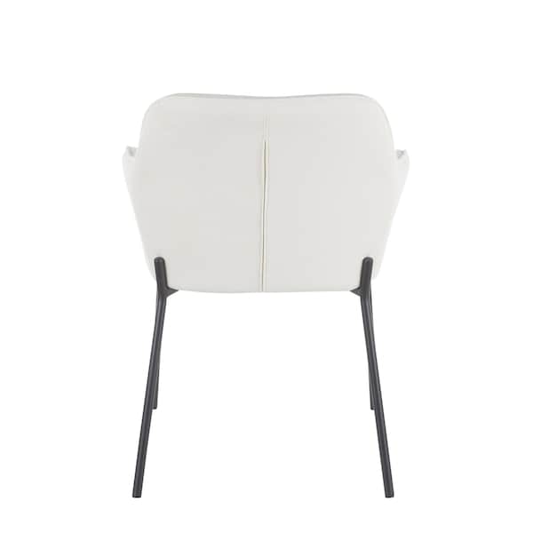 Lumisource Daniella Dining Chair in Black Metal and Cream Fabric, PK 2 - DC-DANIELLA BKCR2