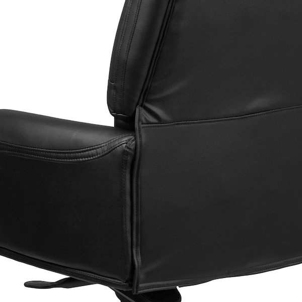 Flash Furniture Executive Chair Fixed Arms, 21" to 23-1/4" Height, Leather, Black - BT-90269H-BK-GG