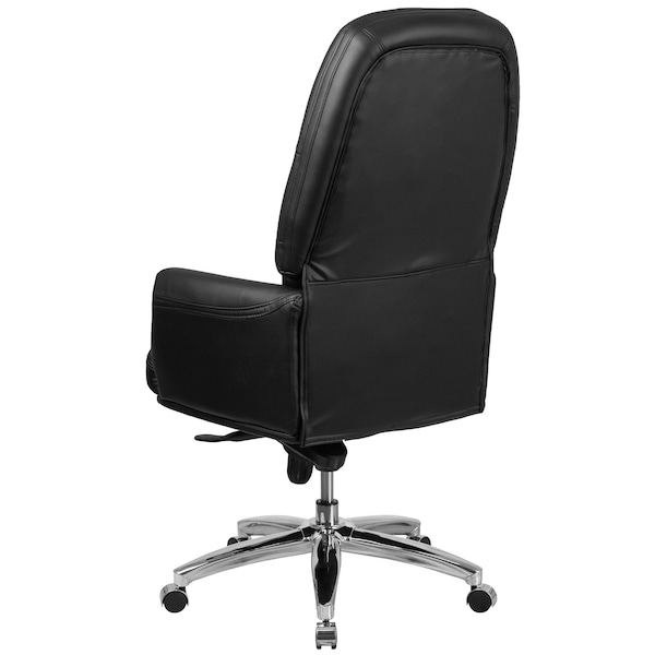 Flash Furniture Executive Chair Fixed Arms, 21" to 23-1/4" Height, Leather, Black - BT-90269H-BK-GG