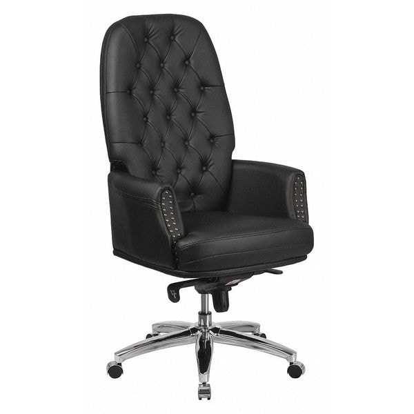 Flash Furniture Executive Chair Fixed Arms, 21" to 23-1/4" Height, Leather, Black - BT-90269H-BK-GG