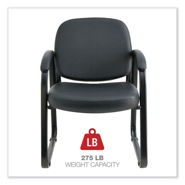 Alera Chairs/Stools, Black Seat, 25" W 24.80" L 33.66" H, Padded Loop, Faux Leather Seat - 2824G