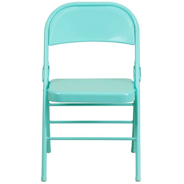Flash Furniture Tantalizing Teal Folding Chair - 4-HF3-TEAL-GG