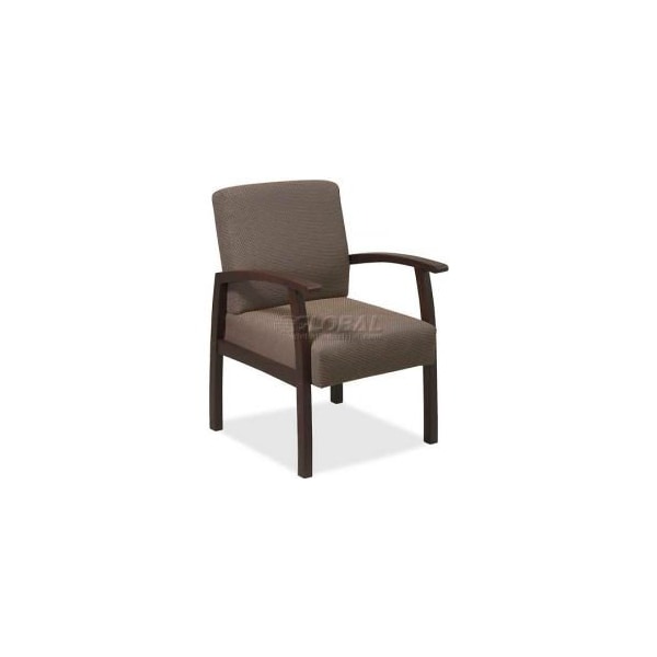 Sp Richards Lorell Deluxe Fabric Guest Chair, 24"W x 25"D x 35-1/2"H, Expresso Frame/Taupe Seat - LLR68554