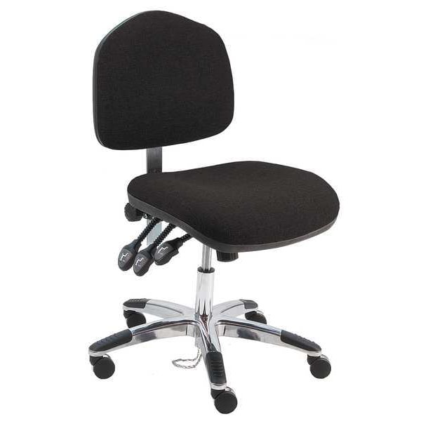 Benchpro Fabric Task Chair, 18" to 23", No Arms, Black - LAS-F-TLC-WW-BLACK