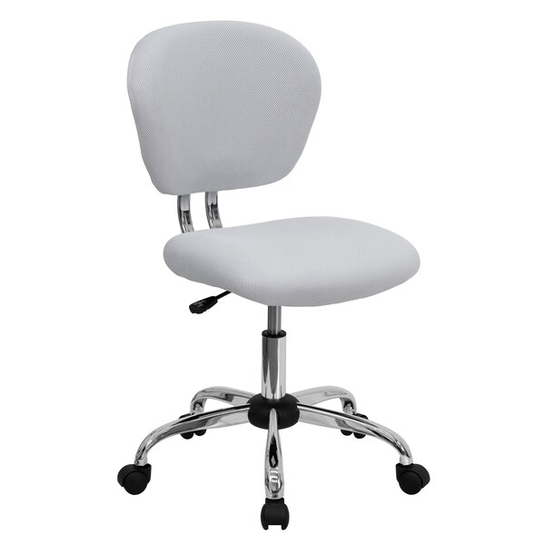 Flash Furniture Task Chair, 17-1/4" to 21", White - H-2376-F-WHT-GG