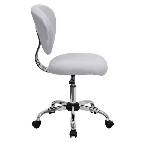 Flash Furniture Task Chair, 17-1/4" to 21", White - H-2376-F-WHT-GG