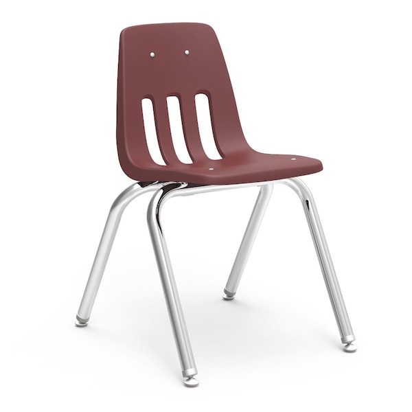 Virco 9000 Series 16" Classroom Chair, 2nd Grade - 4th Grade with Nylon Glides - Wine Seat - 9016