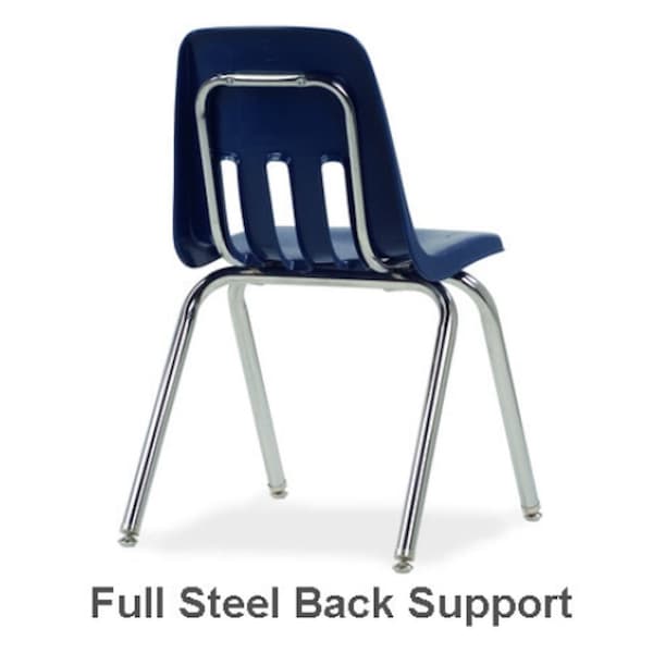 Virco 9000 Series 16" Classroom Chair, 2nd Grade - 4th Grade with Nylon Glides - Wine Seat - 9016