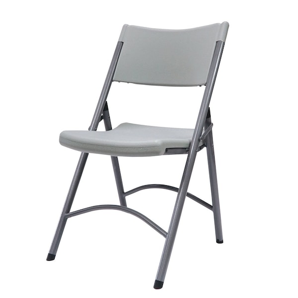 Officesource Blow Molded Folding Chairs Plastic Blow-Molded Folding Chair, 4PK - OSGS4904GR