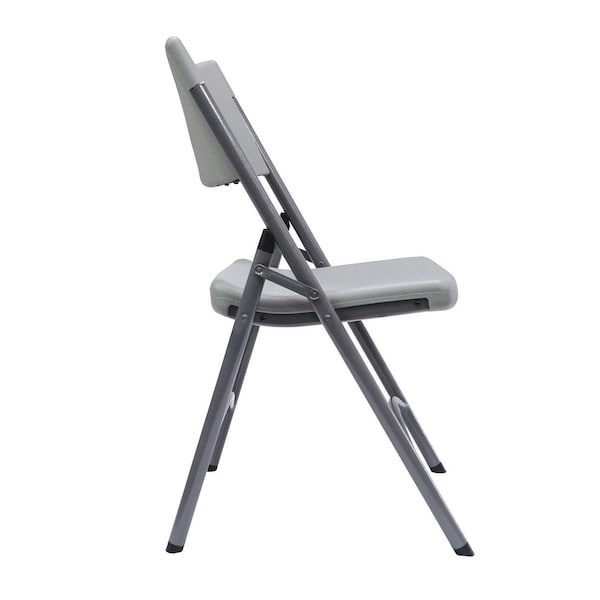 Officesource Blow Molded Folding Chairs Plastic Blow-Molded Folding Chair, 4PK - OSGS4904GR