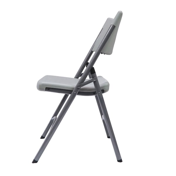 Officesource Blow Molded Folding Chairs Plastic Blow-Molded Folding Chair, 4PK - OSGS4904GR