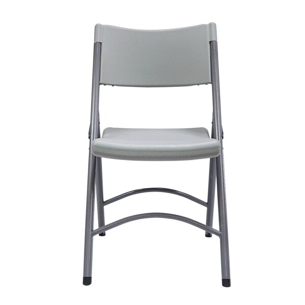 Officesource Blow Molded Folding Chairs Plastic Blow-Molded Folding Chair, 4PK - OSGS4904GR