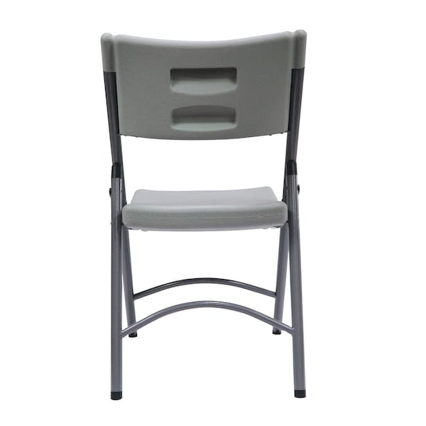 Officesource Blow Molded Folding Chairs Plastic Blow-Molded Folding Chair, 4PK - OSGS4904GR