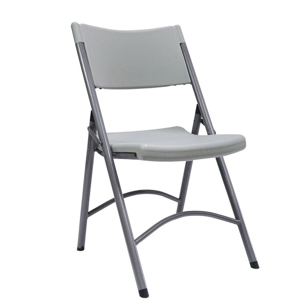 Officesource Blow Molded Folding Chairs Plastic Blow-Molded Folding Chair, 4PK - OSGS4904GR