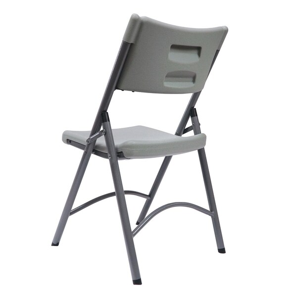 Officesource Blow Molded Folding Chairs Plastic Blow-Molded Folding Chair, 4PK - OSGS4904GR