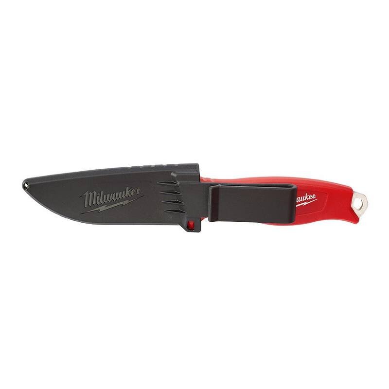 Milwaukee 4 in. Tradesman Fixed Blade Knife with Compact Auto Lock 25 ft. SAE Tape Measure with Fractional Scale - 48-22-1926-48-22-6625