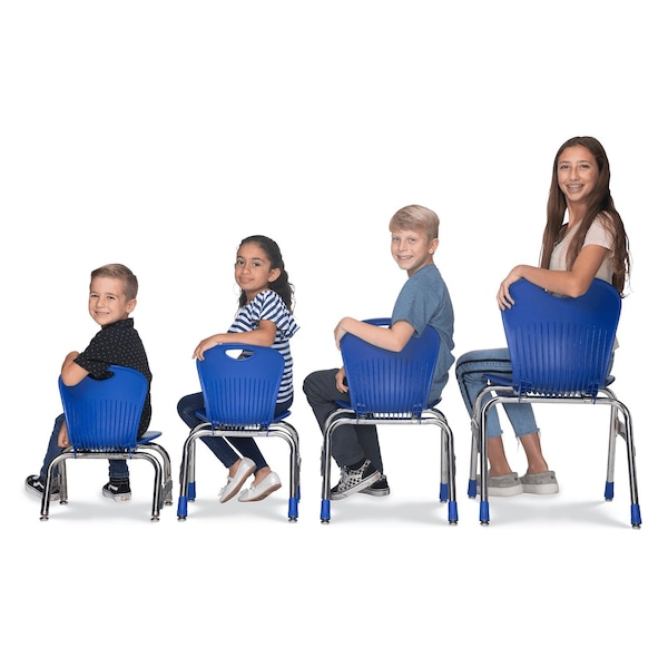 Virco ZUMA Series 18" Classroom Chair, 5th Grade - Adult with Nylon Glides - Cobalt Blue - ZU418