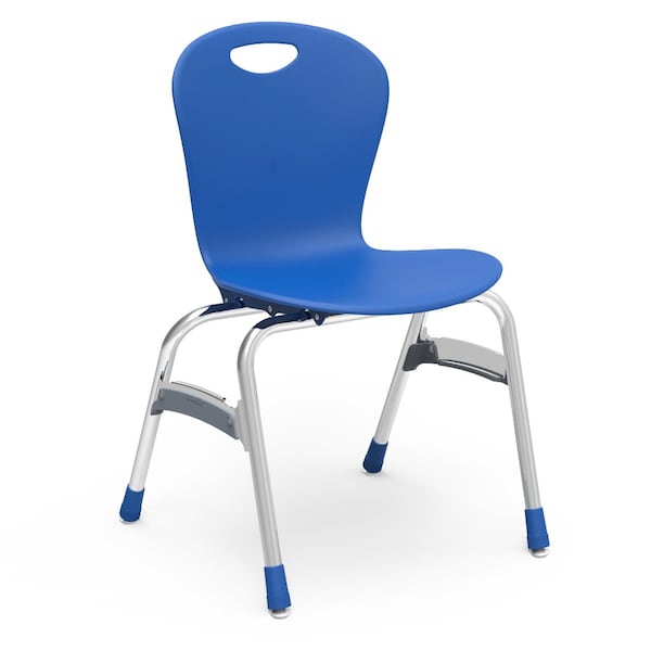 Virco ZUMA Series 18" Classroom Chair, 5th Grade - Adult with Nylon Glides - Cobalt Blue - ZU418