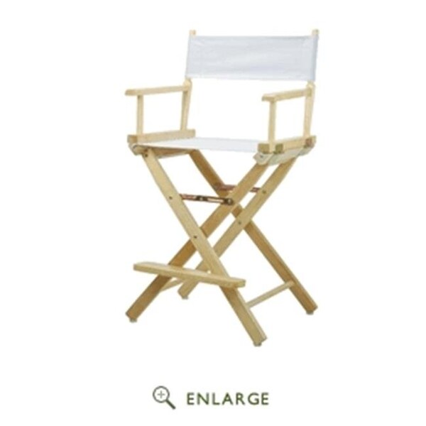 Casual Home Casual Home 220-00-021-29 24 in. Directors Chair Natural Frame with White Canvas - 220-00/021-29