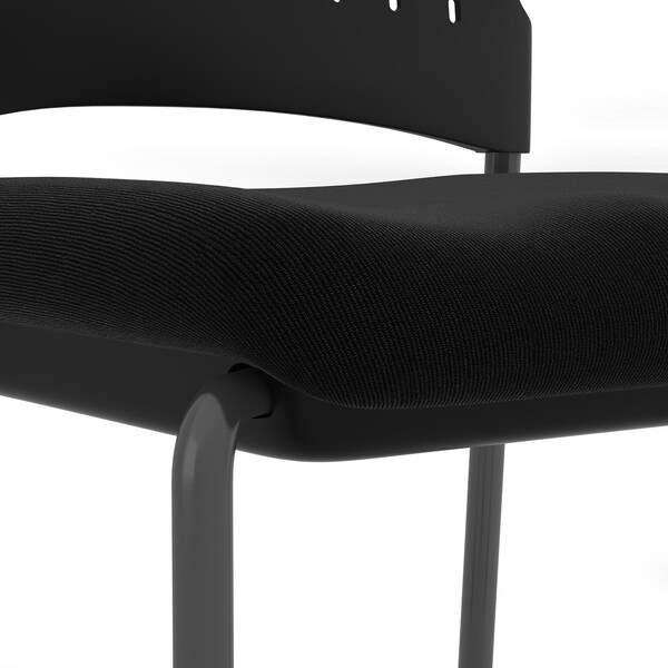 Officesource Aero Collection Armless Guest or Side Chair with Black Fabric Seat and Titanium Frame - OSSN6908FBK