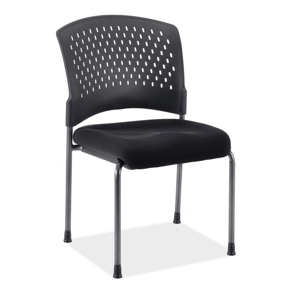 Officesource Aero Collection Armless Guest or Side Chair with Black Fabric Seat and Titanium Frame - OSSN6908FBK