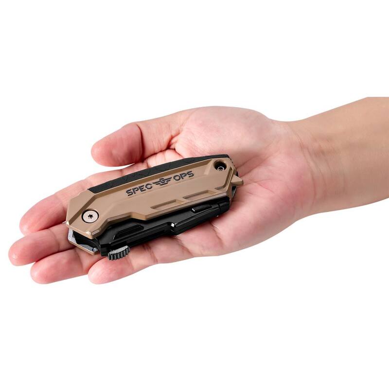 SPEC OPS Folding Utility Knives with Retractable Blade, Includes 3 Extra Blades in Handle Storage - SPEC-K1-FR