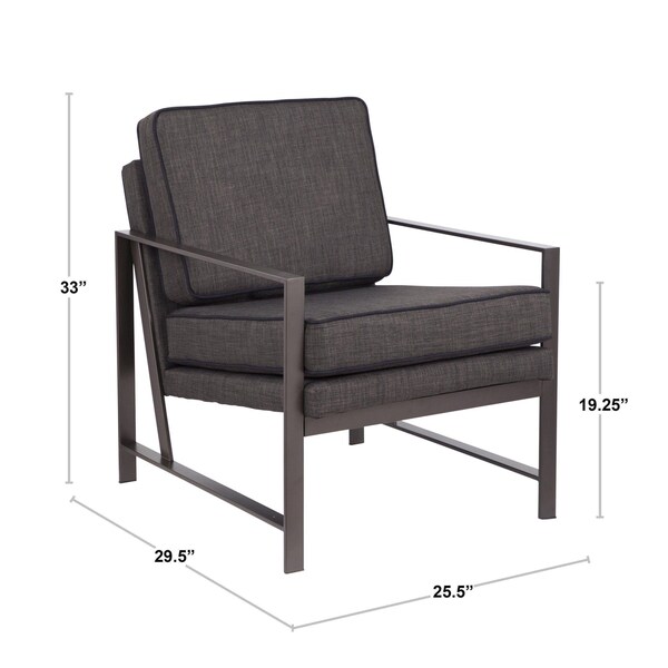 Lumisource Franklin Arm Chair in Black Metal and Camel Faux Leather - CHR-FRANKPAD BKCAM