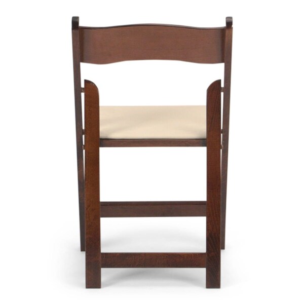 Atlas Commercial Products Wood Folding Chair, Fruitwood with Ivory Pad - WFC5FWIP
