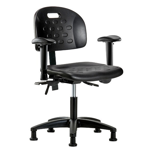 Zoro Select Ergonomic Chair Ergonomic Chair, Adjustable Arms, 17-1/4" to 22-1/2" Height, Polyurethane, Black - BR-HPDHCH-RG-T1-A1-RG-BLK