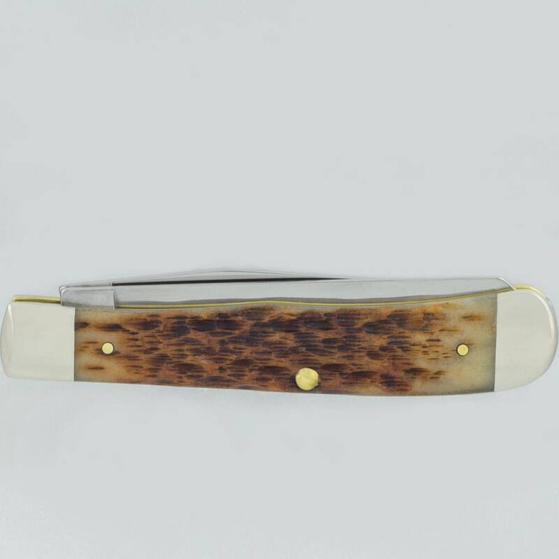 W.R. Case and Sons Cutlery Co. Amber Bone Trapper Pocket Knife SS - FI00164