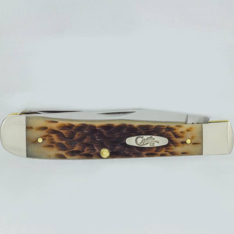 W.R. Case and Sons Cutlery Co. Amber Bone Trapper Pocket Knife SS - FI00164