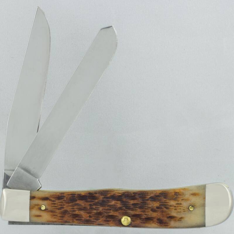 W.R. Case and Sons Cutlery Co. Amber Bone Trapper Pocket Knife SS - FI00164