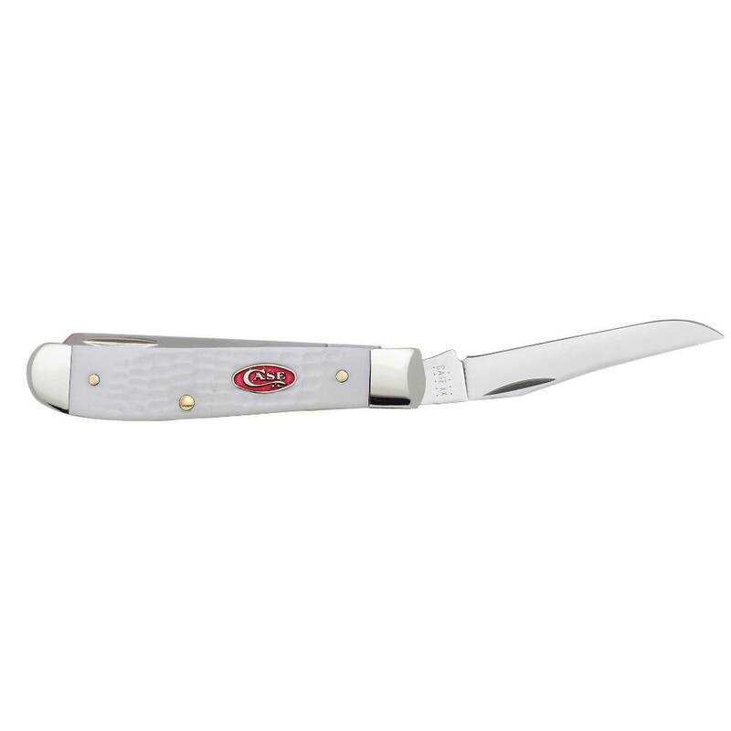 W. R. Case & Sons Cutlery Co SparXX White Synthetic Standard Jig Mini Trapper Pocket Knife - FI60186