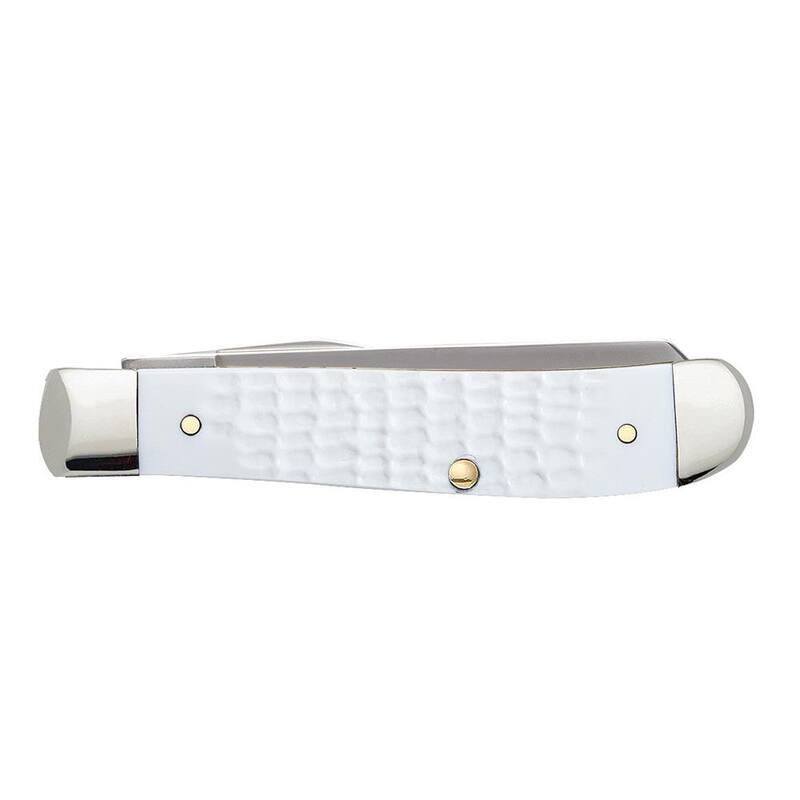 W. R. Case & Sons Cutlery Co SparXX White Synthetic Standard Jig Mini Trapper Pocket Knife - FI60186