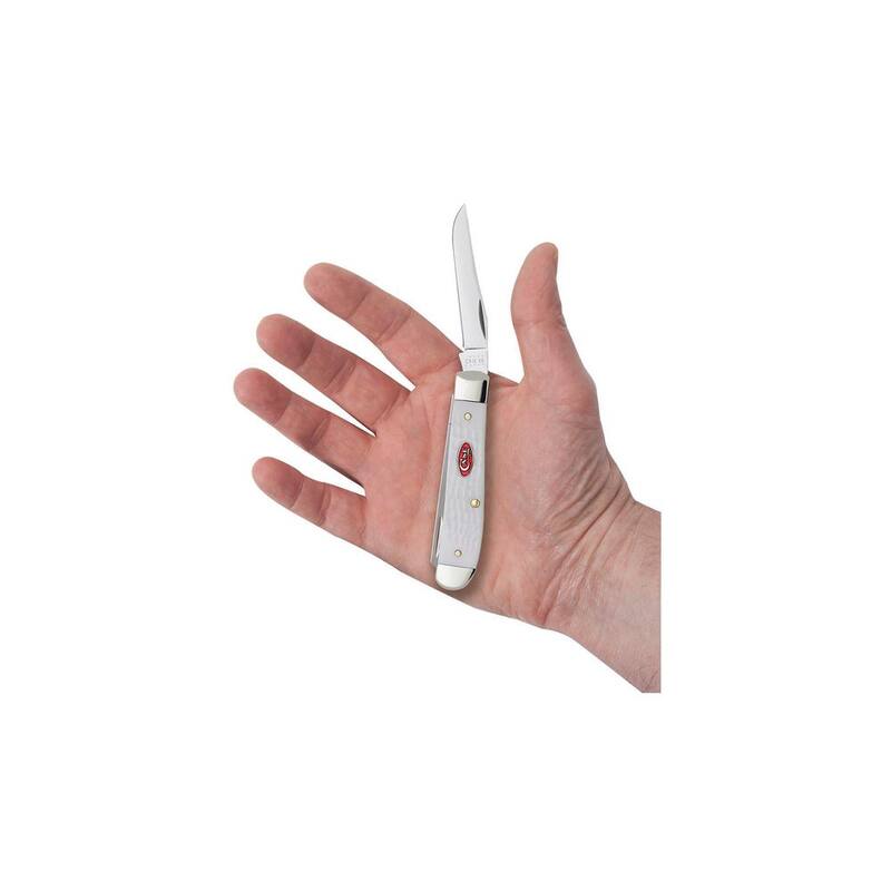 W. R. Case & Sons Cutlery Co SparXX White Synthetic Standard Jig Mini Trapper Pocket Knife - FI60186