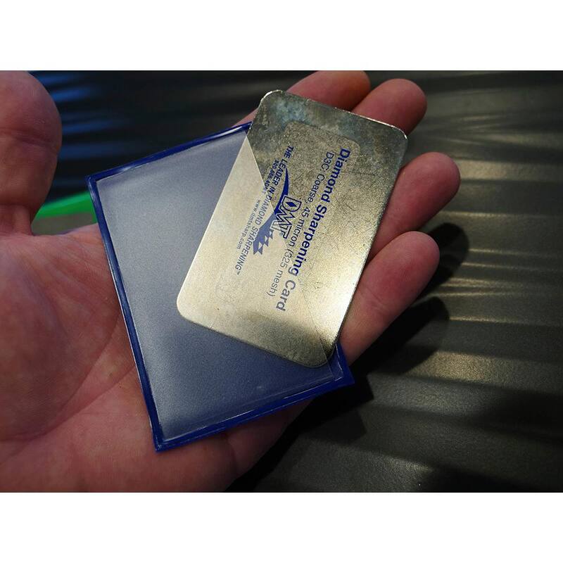 DMT 3 in. Dia-Sharp Sharpener, Credit Card Sized- Extra-Fine, Fine and Coarse Diamond Handheld Sharpener - D3EFC