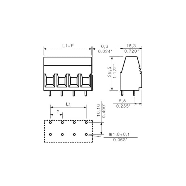 Weidmuller Pcb Terminal, 10.16 Mm, No. Of Poles: 10, 90 Degree - 1226280000