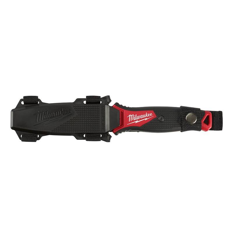 Milwaukee Hardline 5 in. AUS-8 Steel Fixed Blade Knife with 2 5 ft. x 1.3 in. Gen II STUD Tape Measure (2-Piece) - 48-22-1928-48-22-9725