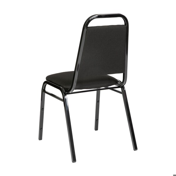 Flash Furniture HERCULES Series Trapezoidal Back Stacking Banquet Chair in Black Fabric - Black Frame, 4PK - 4-FD-BHF-2-BK-BK-GG