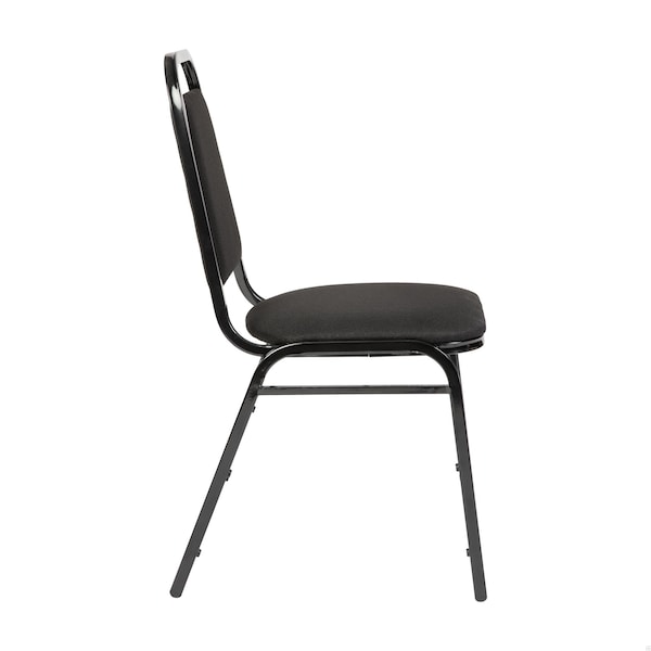 Flash Furniture HERCULES Series Trapezoidal Back Stacking Banquet Chair in Black Fabric - Black Frame, 4PK - 4-FD-BHF-2-BK-BK-GG