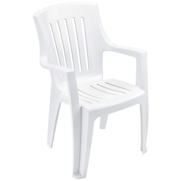 Global Industrial Outdoor Stacking Chair, Resin, White - 695518