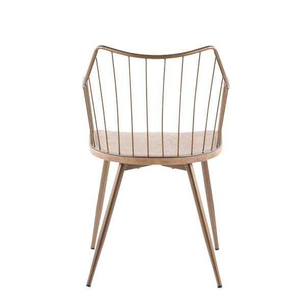 Lumisource Winston Chair in Antique Copper Metal and White Washed Wood - CH-WINSTON ANCUWW