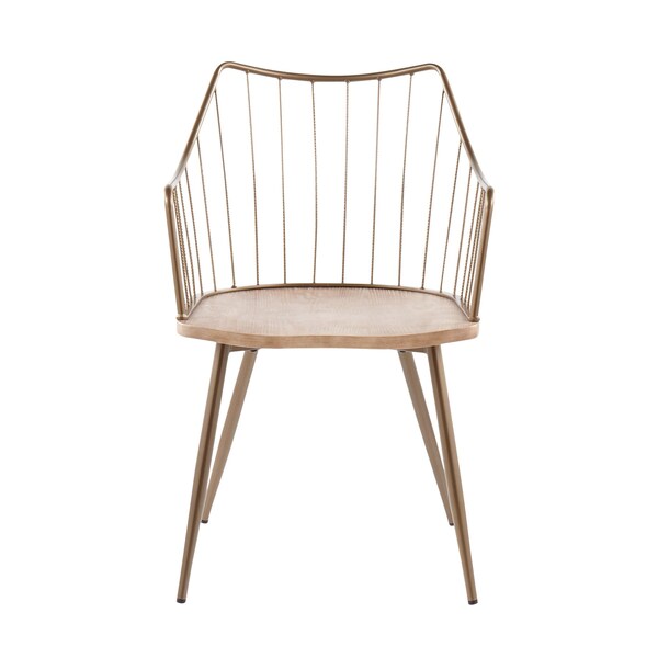 Lumisource Winston Chair in Antique Copper Metal and White Washed Wood - CH-WINSTON ANCUWW