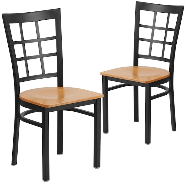 Flash Furniture Black Window Chair-Nat Seat - 2-XU-DG6Q3BWIN-NATW-GG