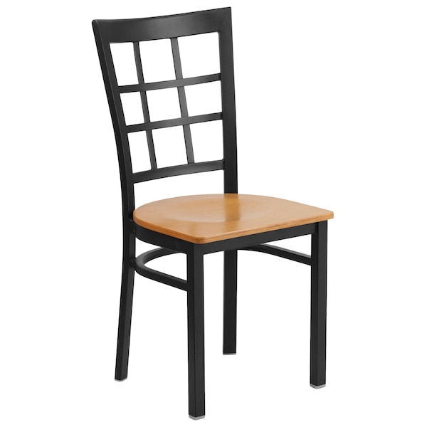 Flash Furniture Black Window Chair-Nat Seat - 2-XU-DG6Q3BWIN-NATW-GG