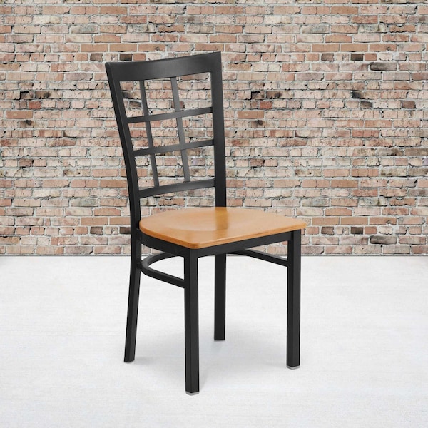 Flash Furniture Black Window Chair-Nat Seat - 2-XU-DG6Q3BWIN-NATW-GG