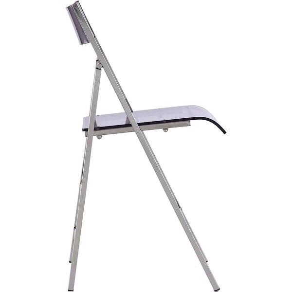 Isl Furnishings Kasper Flex Luxury Modern Folding Chairs Lucite Silver - CH43DC-2PK-AR02-PC10