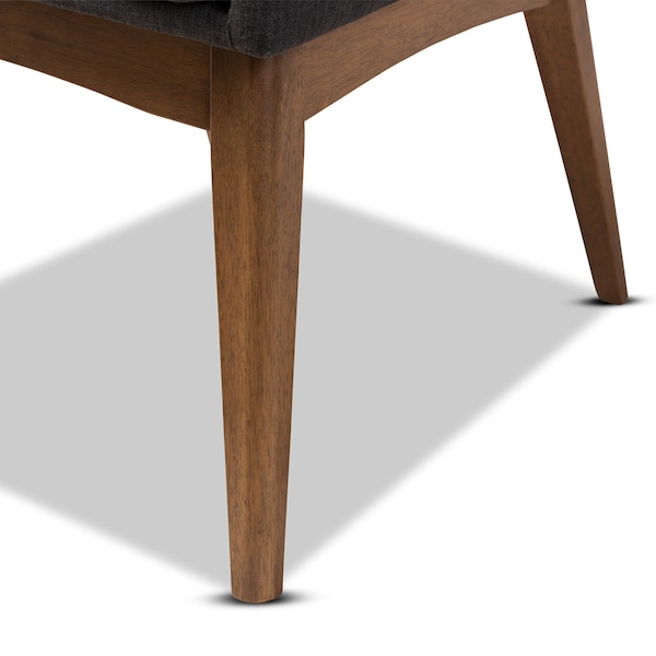 Baxton Studio Nexus Walnut Wood Finishing Dark Grey Dining Armchair, PK2 - 140-7591
