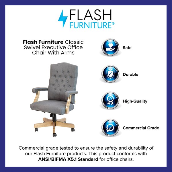 Flash Furniture Gray Classic Executive Office Chair - 802-GR-GG