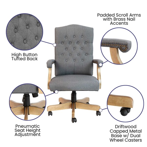 Flash Furniture Gray Classic Executive Office Chair - 802-GR-GG